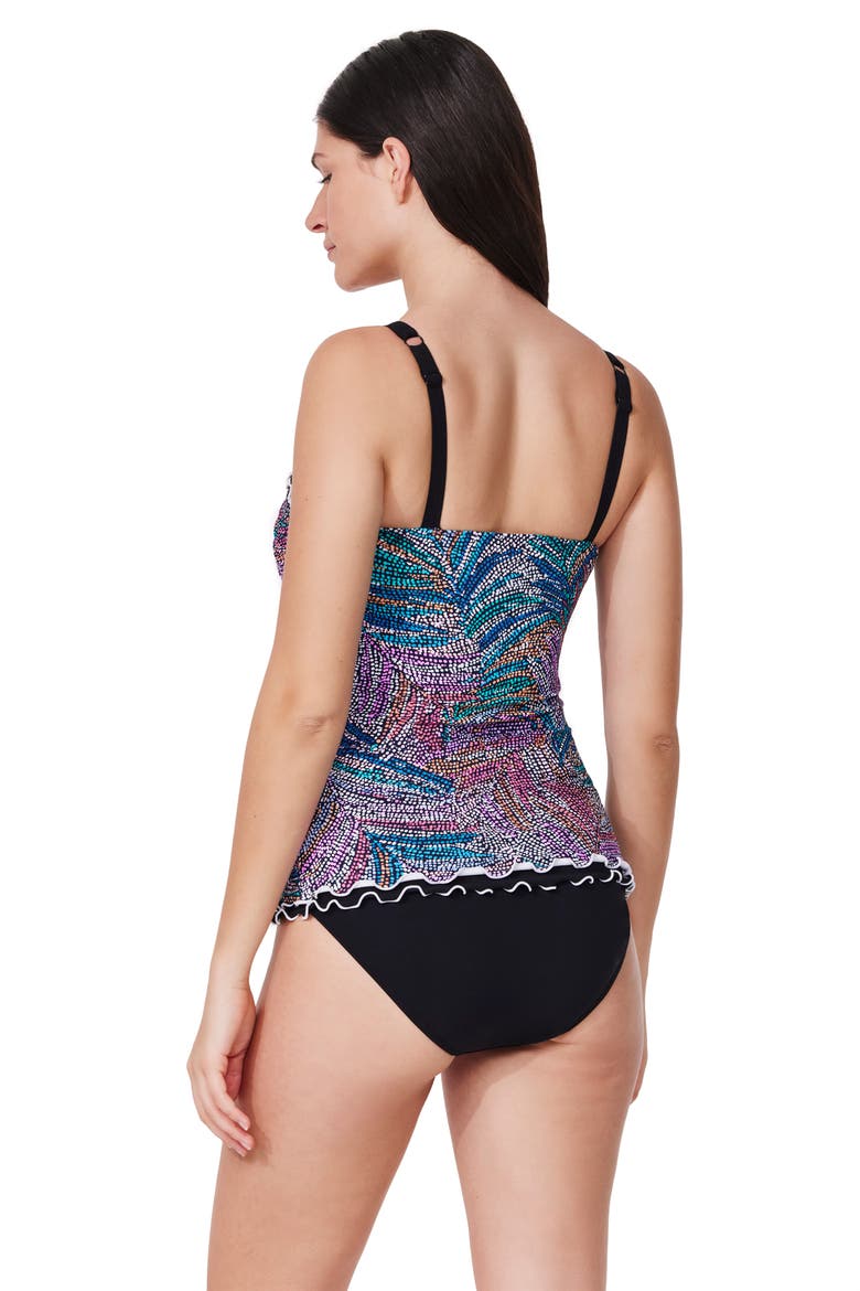 Layla Tricolore D-Cup Tankini Top, Alternate, color, Layla-Black-Multi