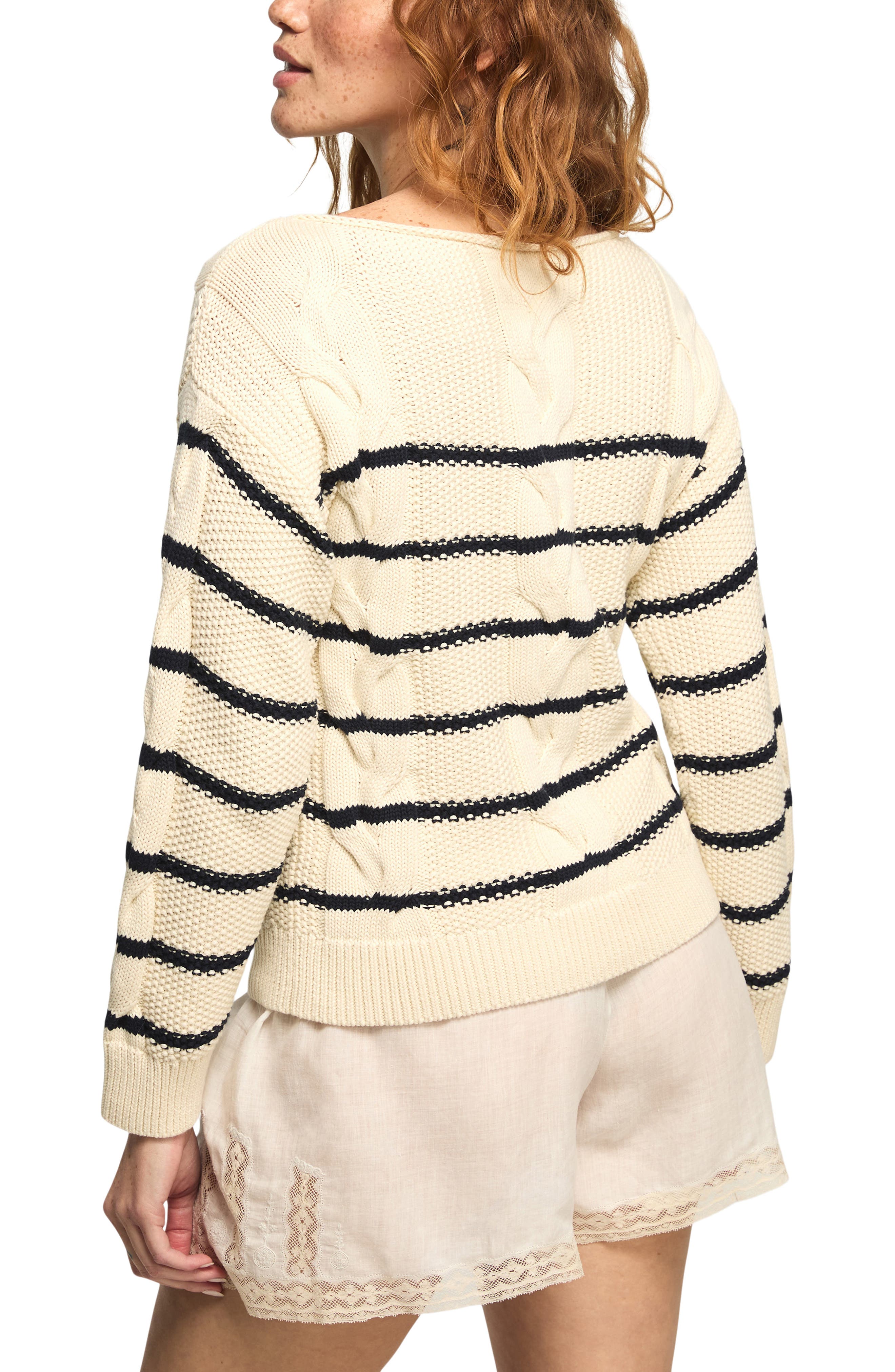 Stripe Cable Stitch Cardigan - image 2