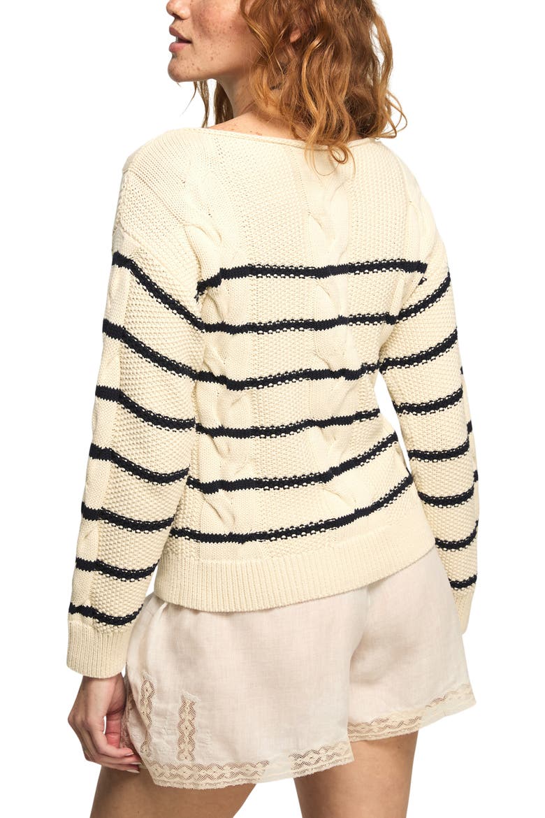 Stripe Cable Stitch Cardigan, Alternate, color, TOFU