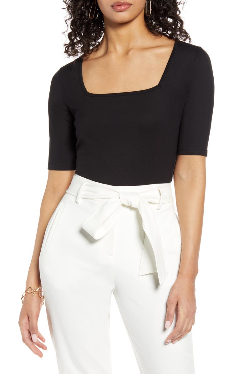 Halogen<sup>®</sup> Square Neck Knit Top, Main, color, 