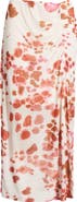 CITY BLUES Ruched Floral Midi Skirt