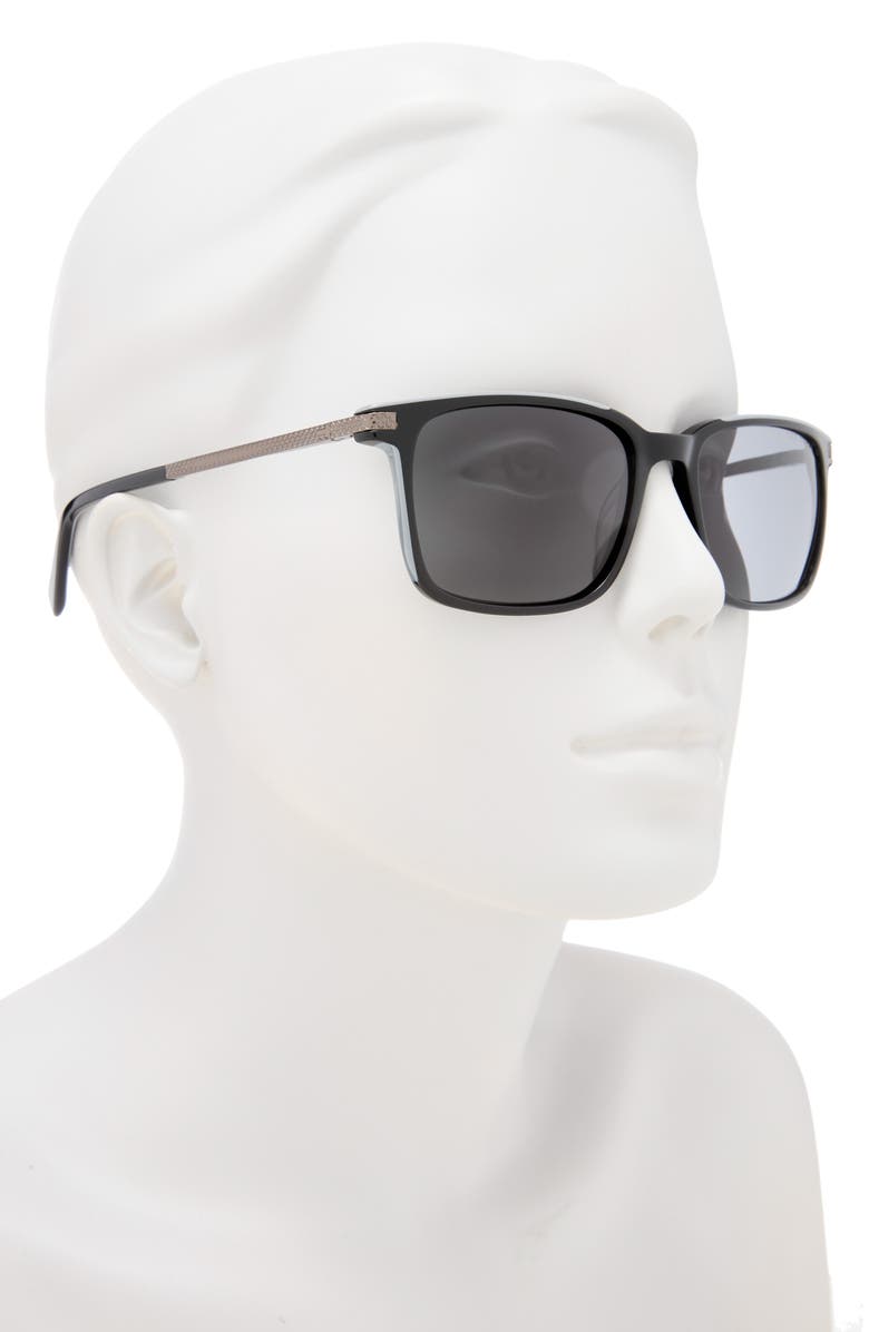 Ted Baker 56mm Polarized Square Sunglasses, Alternate, color, Black
