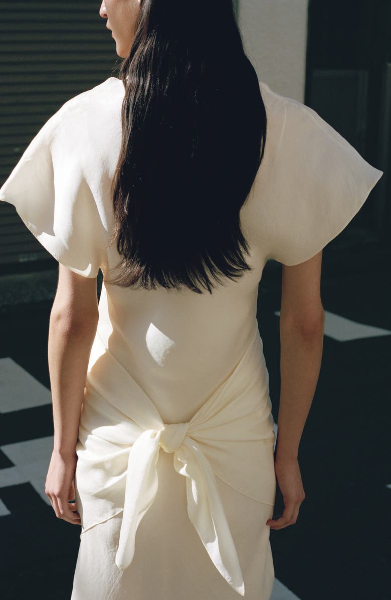 MANGO Midi Scarf Dress, Alternate, color, Ecru