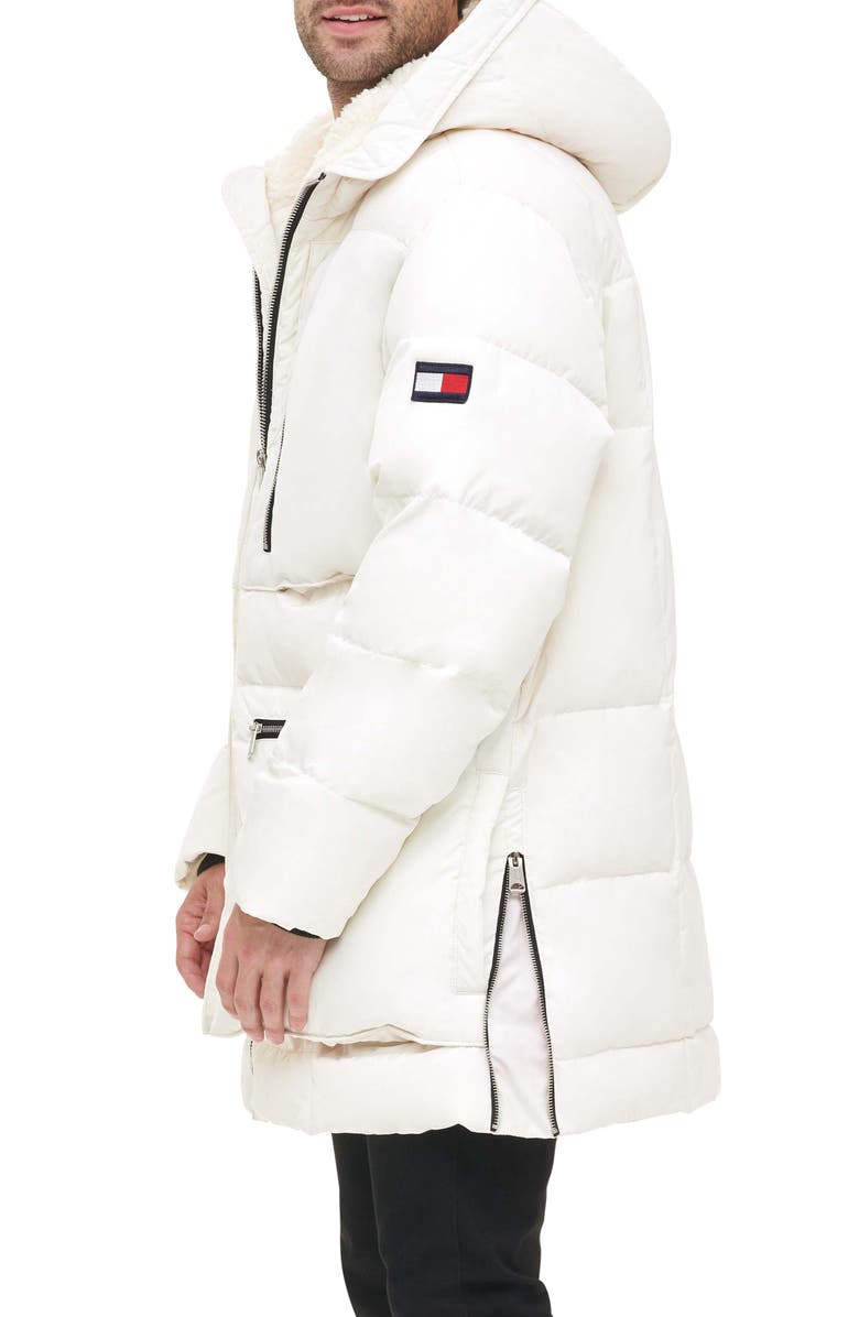 Tommy Hilfiger Water Resistant Faux Shearling Lined Hood Quilted Parka, Alternate, color, 