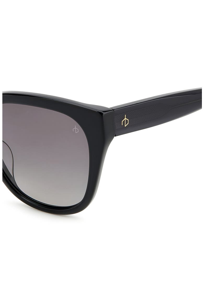 56mm Gradient Polarized Square Sunglasses, Alternate, color, BLACK/ GRAY POLAR