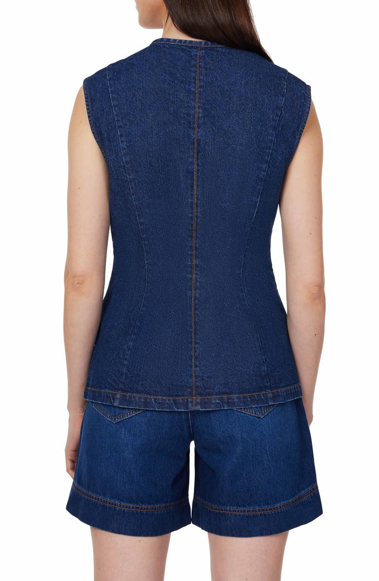 Habitual Collarless Denim Vest, Alternate, color, Deep River
