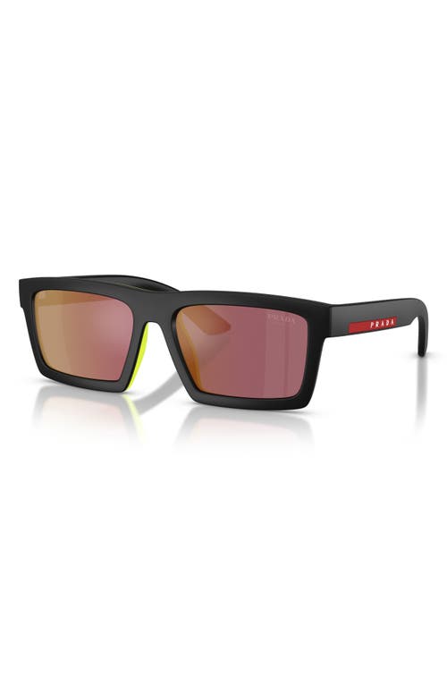 Prada Linea Rossa 55mm Rectangular Sunglasses