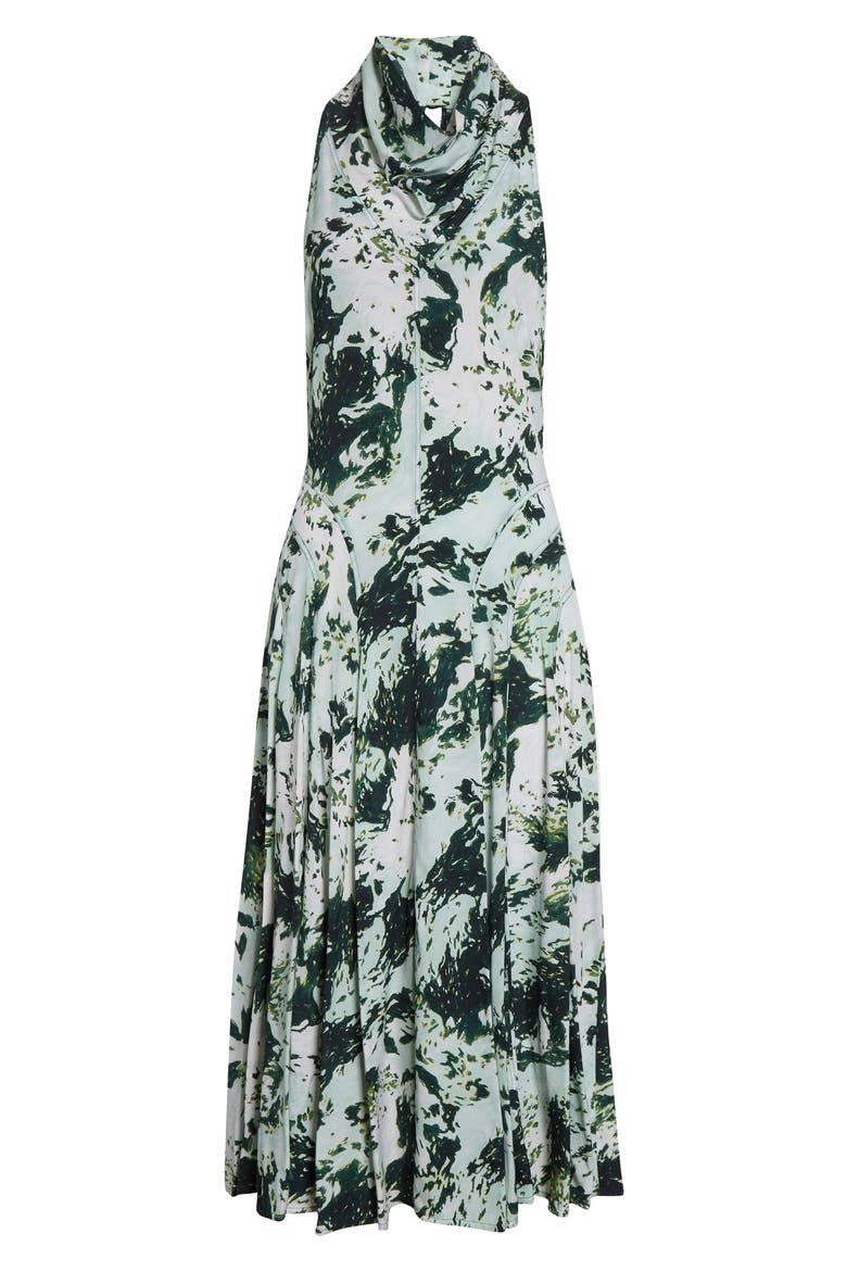 Adelide Print Cowl Neck Midi Dress, Alternate, color, DARK GREEN MULTI