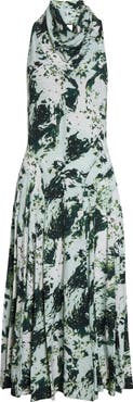 Proenza Schouler Adelide Print Cowl Neck Midi Dress