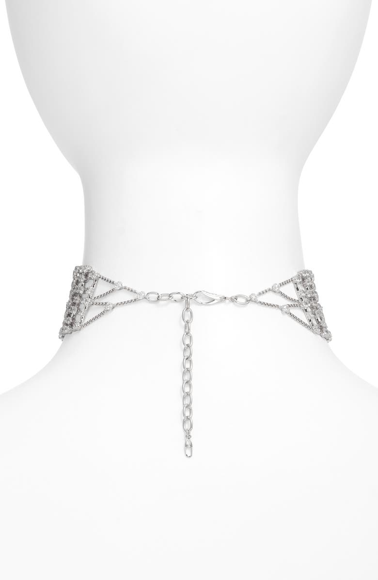 Nadri Cabaret Cubic Zirconia Choker Necklace, Alternate, color, Rhodium