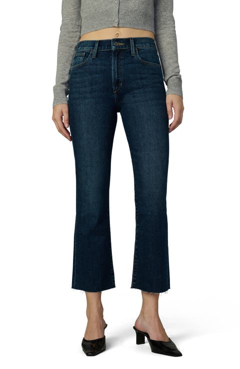 High Waist Raw Hem Crop Bootcut Jeans (Say My Name)