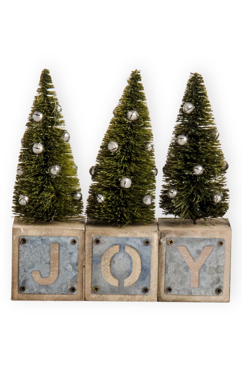 K & K Interiors Joy Galvanized Snowflake Blocks, Main, color,