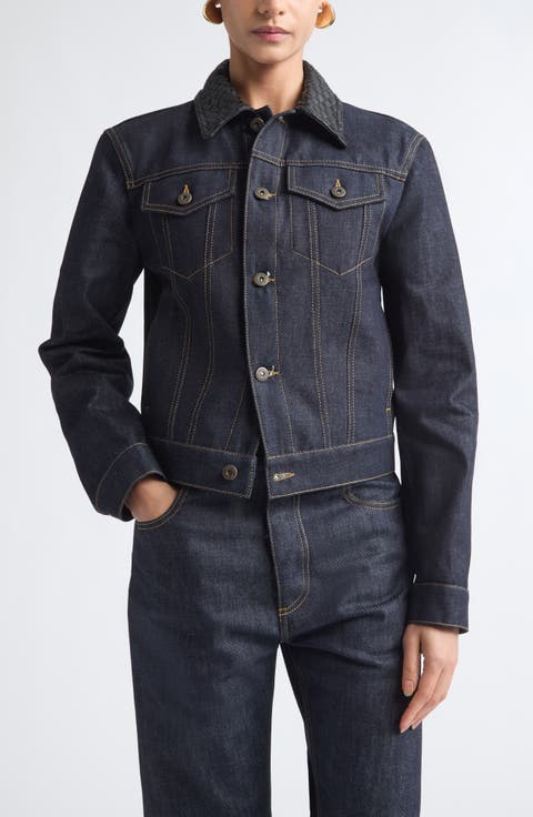 Intrecciato Collar Denim Jacket