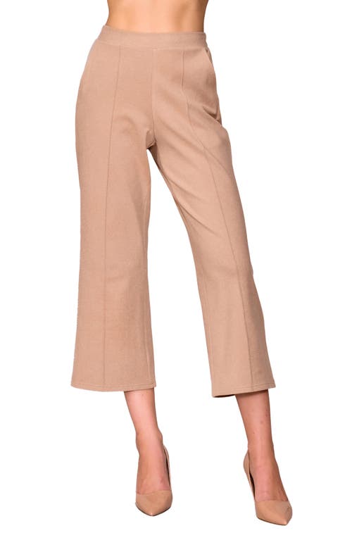 Melloday Knit Pintuck Ankle Pants In Pink