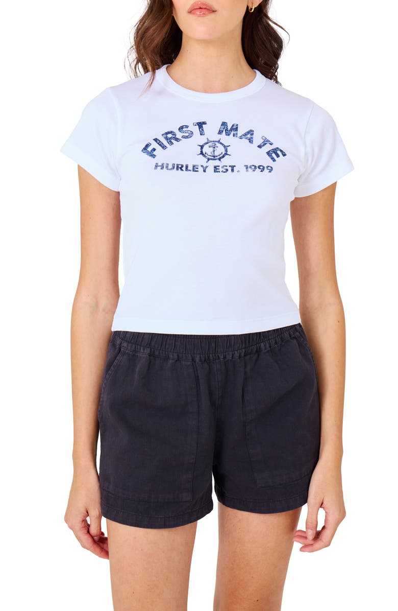 Hurley First Mate Baby Tee, Main, color, White