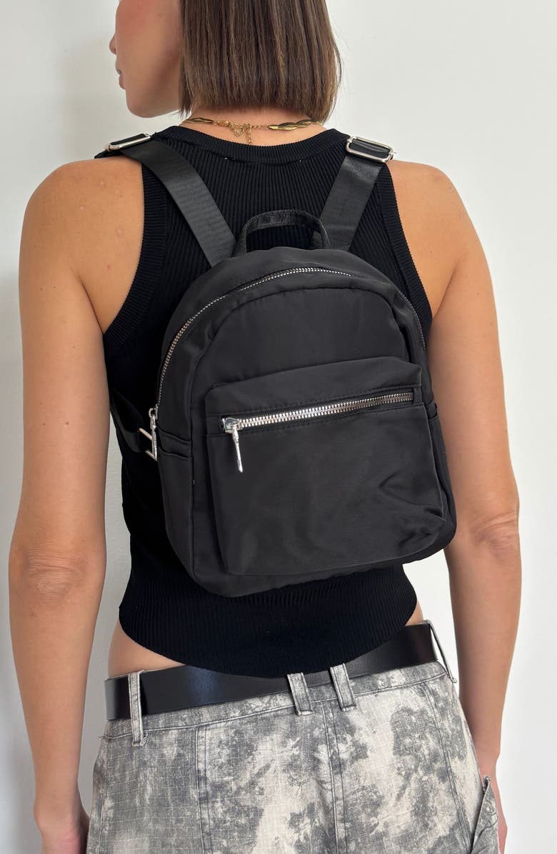 Adornia Black Sporty Small Backpack, Alternate, color, Black