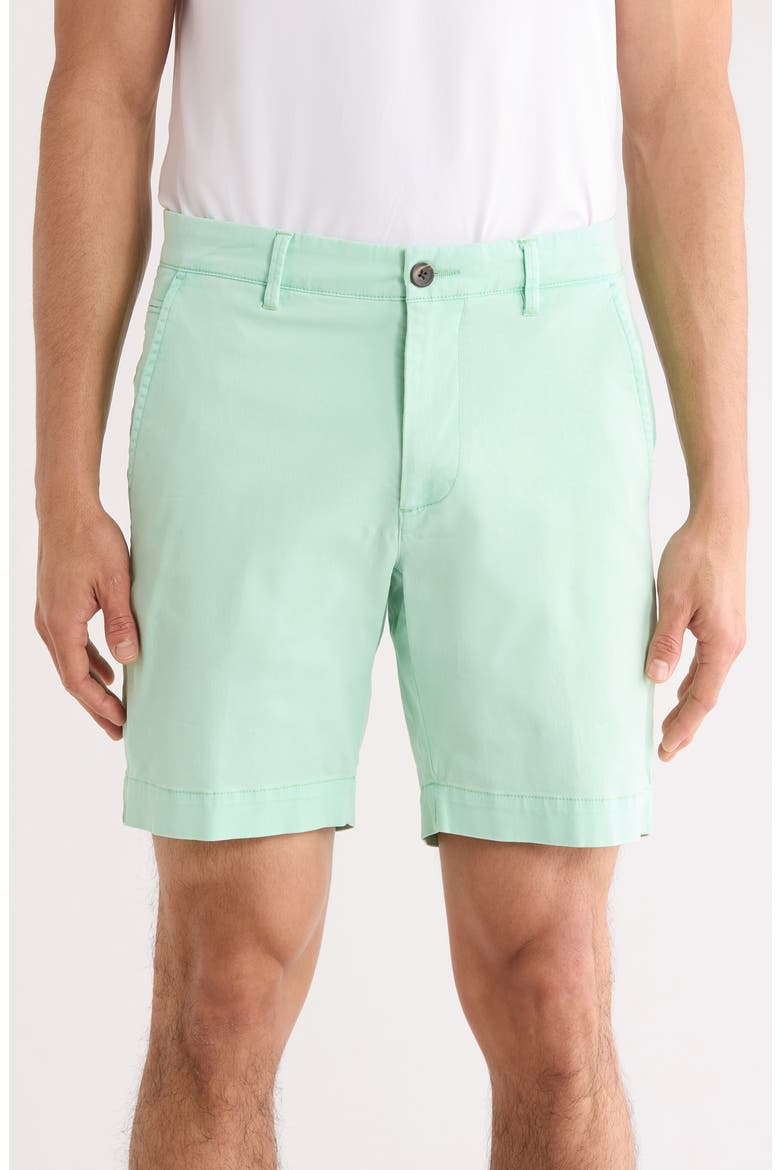 Garment Dyed Flat Front Shorts, Main, color, SEAFOAM