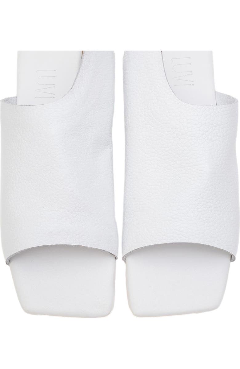 Forever & Always Shoes Orianna Leather Slide Sandal, Alternate, color, White Leather