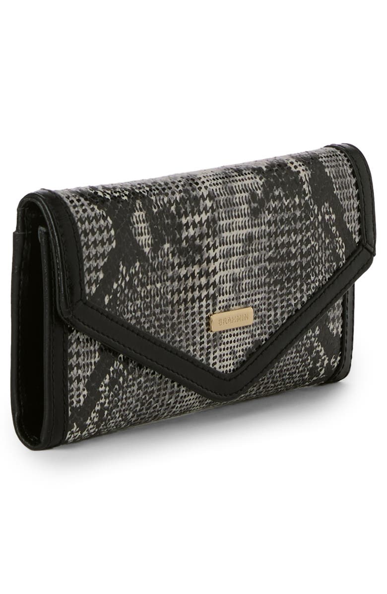 Brahmin Veronica Snake Embossed Leather Wallet, Alternate, color, 