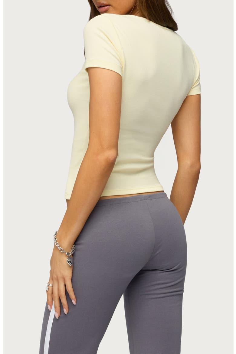Elisabeth Short Sleeve Henley T-Shirt, Alternate, color, YELLOW
