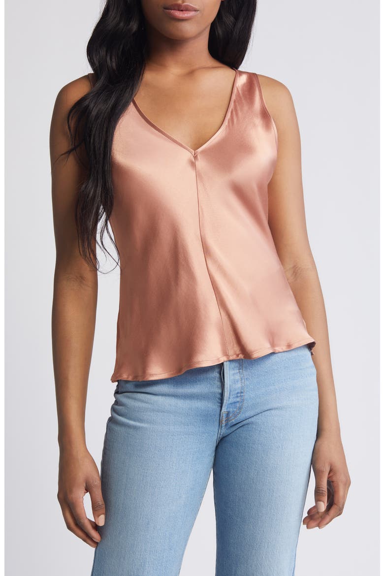 Ave Satin Tank, Main, color, MOCHA MOUSSE