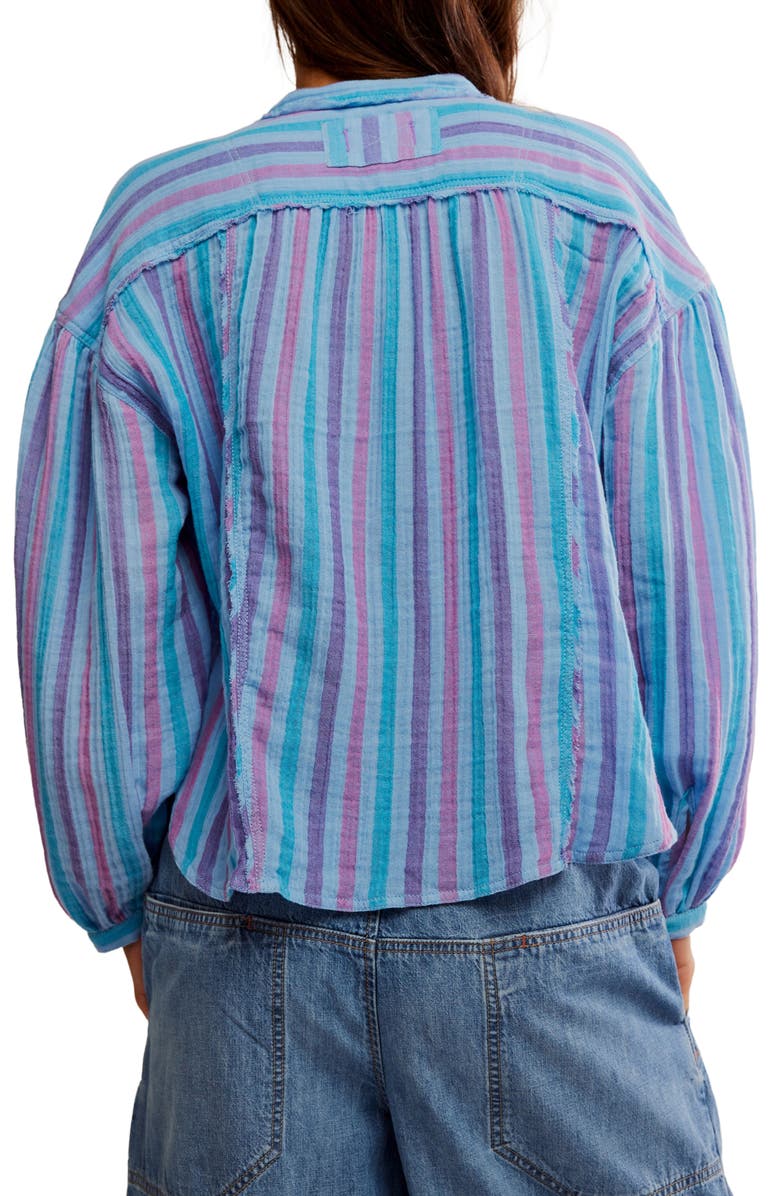 Free People Valley Stripe Double Cloth Button-Up Shirt, Alternate, color,