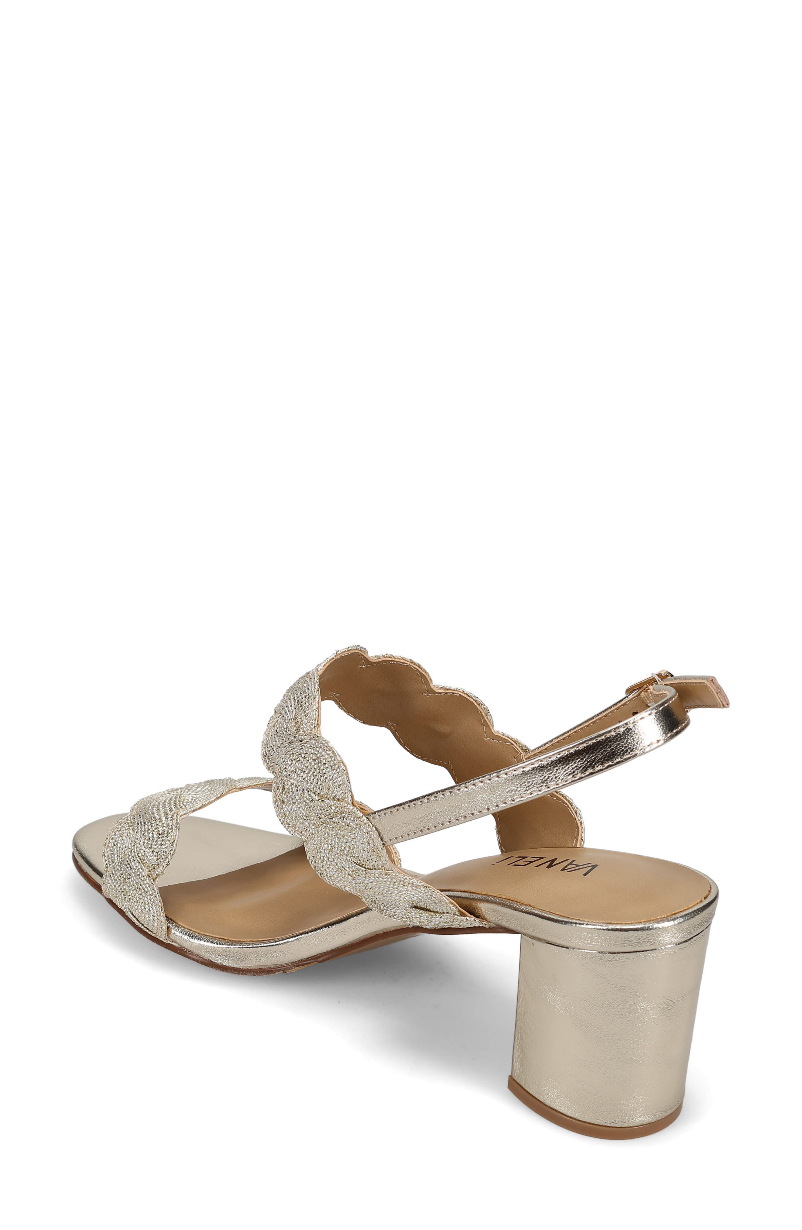 Lettie Sandal, Alternate, color, BEIGE/ PLATINO WEAVE FABRIC