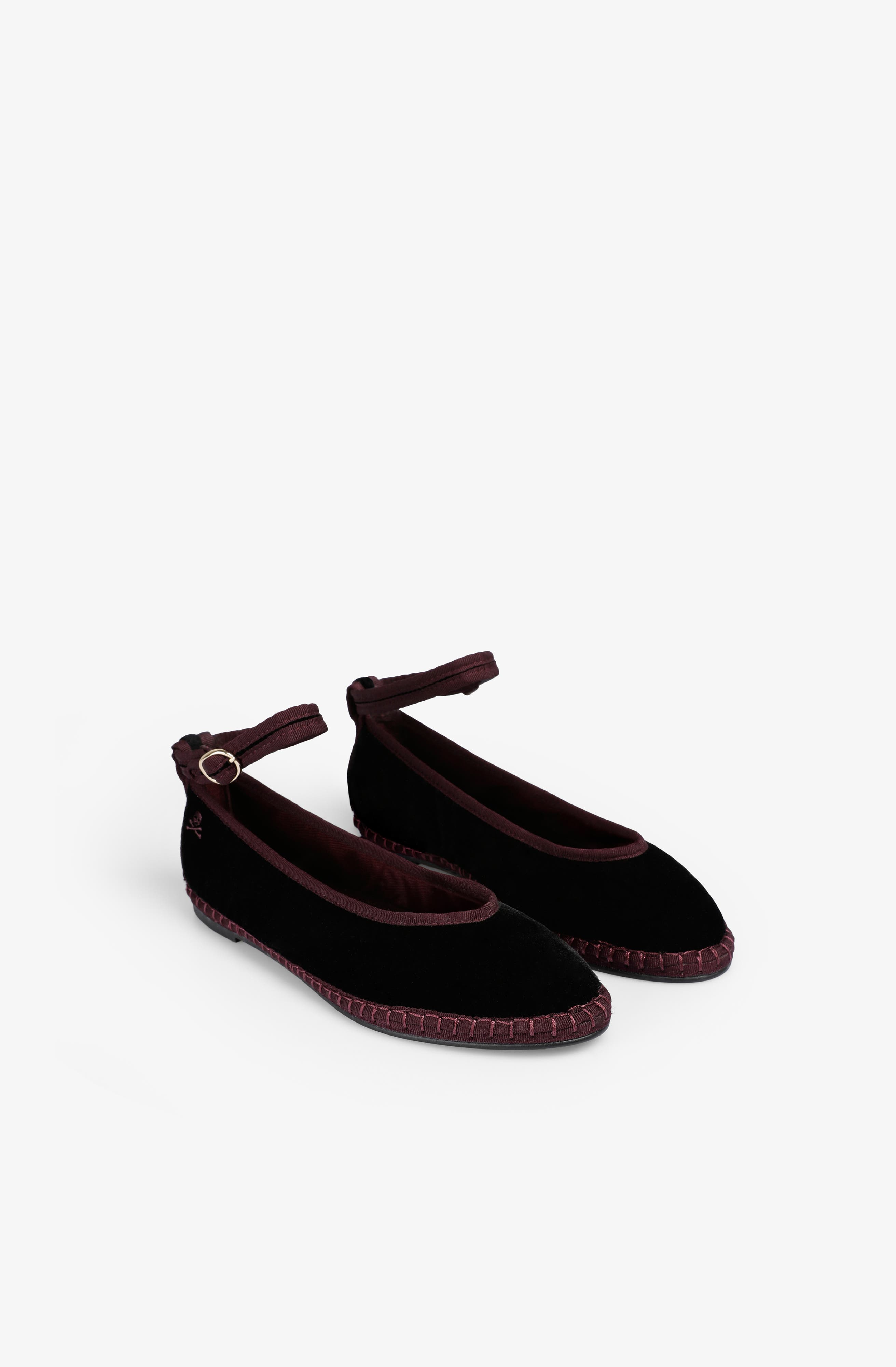 Scalpers Velvetstrapankle Slipper, Alternate, color, Purple