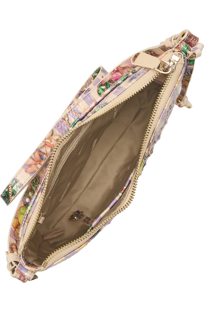 Brahmin Katie Croc Embossed Leather Crossbody Bag, Alternate, color, Pinstripe Petals