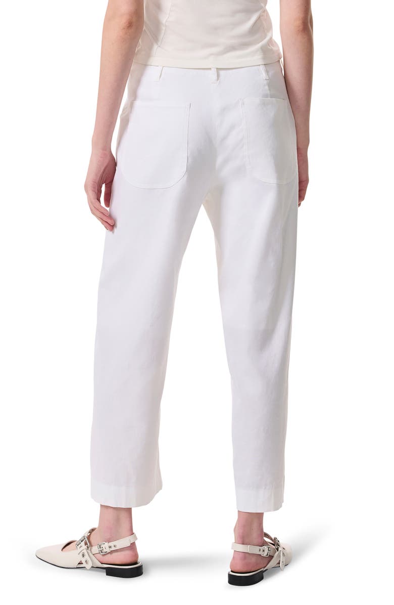rag & bone Banks Linen Blend Crop Straight Leg Pants, Alternate, color, White