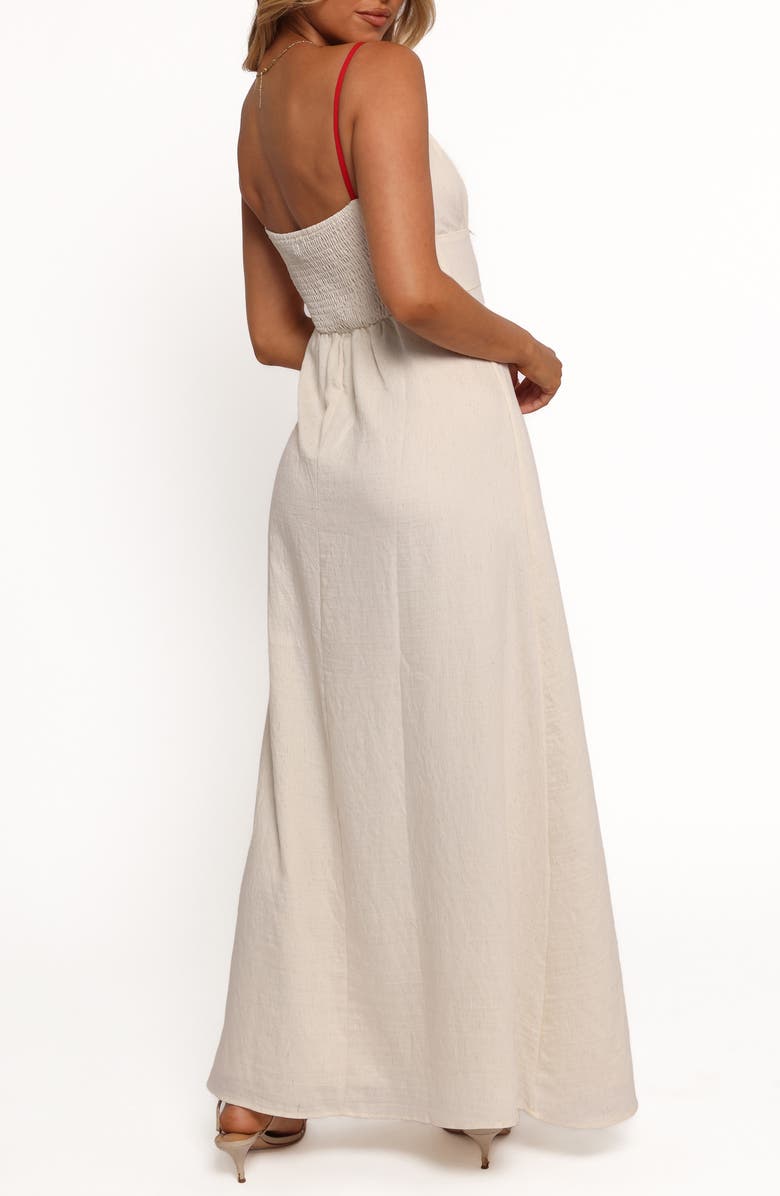 Petal & Pup Gracie Tie Milkmaid Sundress, Alternate, color, Oatmeal