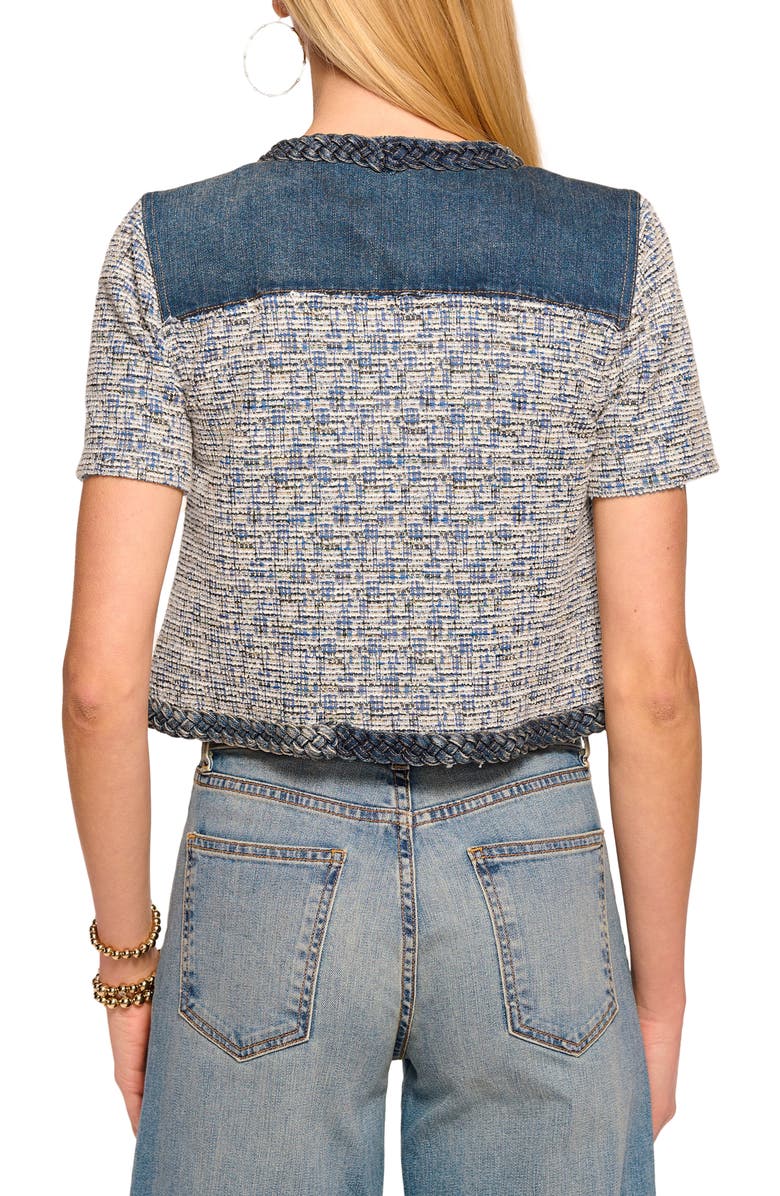 Ramy Brook Libby Denim & Tweed Crop Jacket, Alternate, color, Indigo Tweed