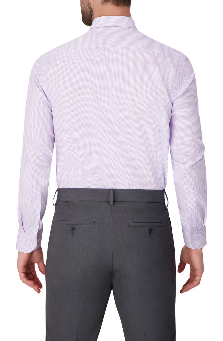 Report Collection Grid Print Slim Fit Stretch Dress Shirt, Alternate, color, Lavender