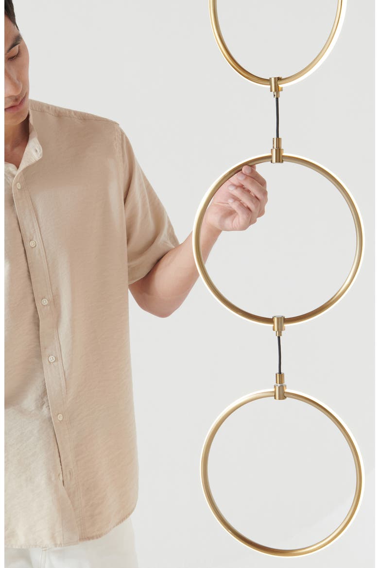 Nova 74" Novelty Halo Integrated LED Floor Lamp with 3-Way Dimming, Alternate, color, BRASS