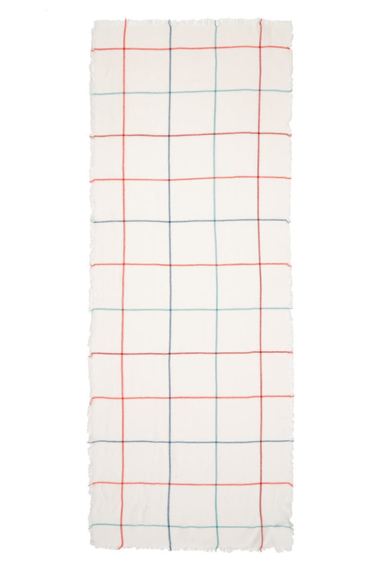 Windowpane Print Scarf, Alternate, color, IVORY MULTI