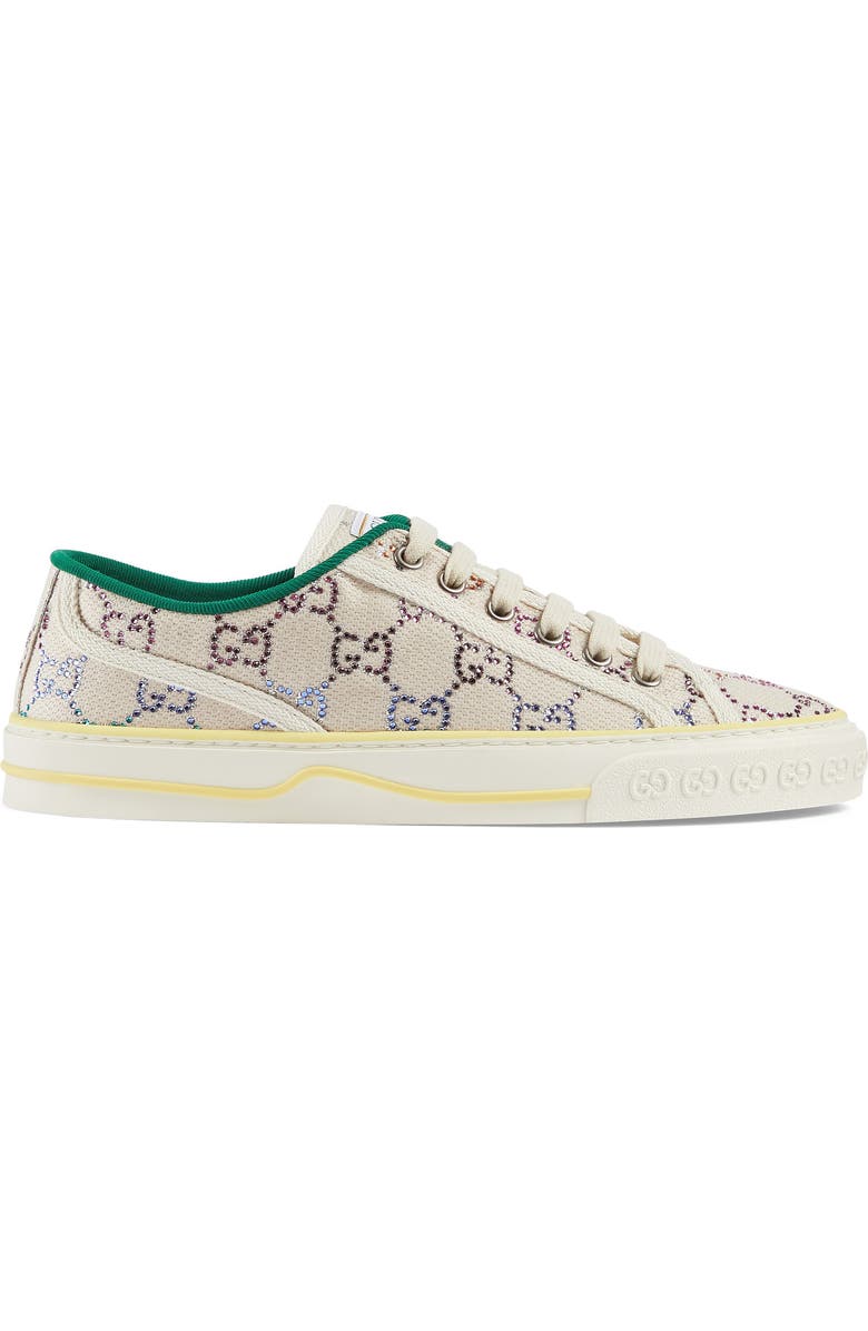 Gucci Tennis 1977 Crystal Logo Low Top Sneaker, Alternate, color,
