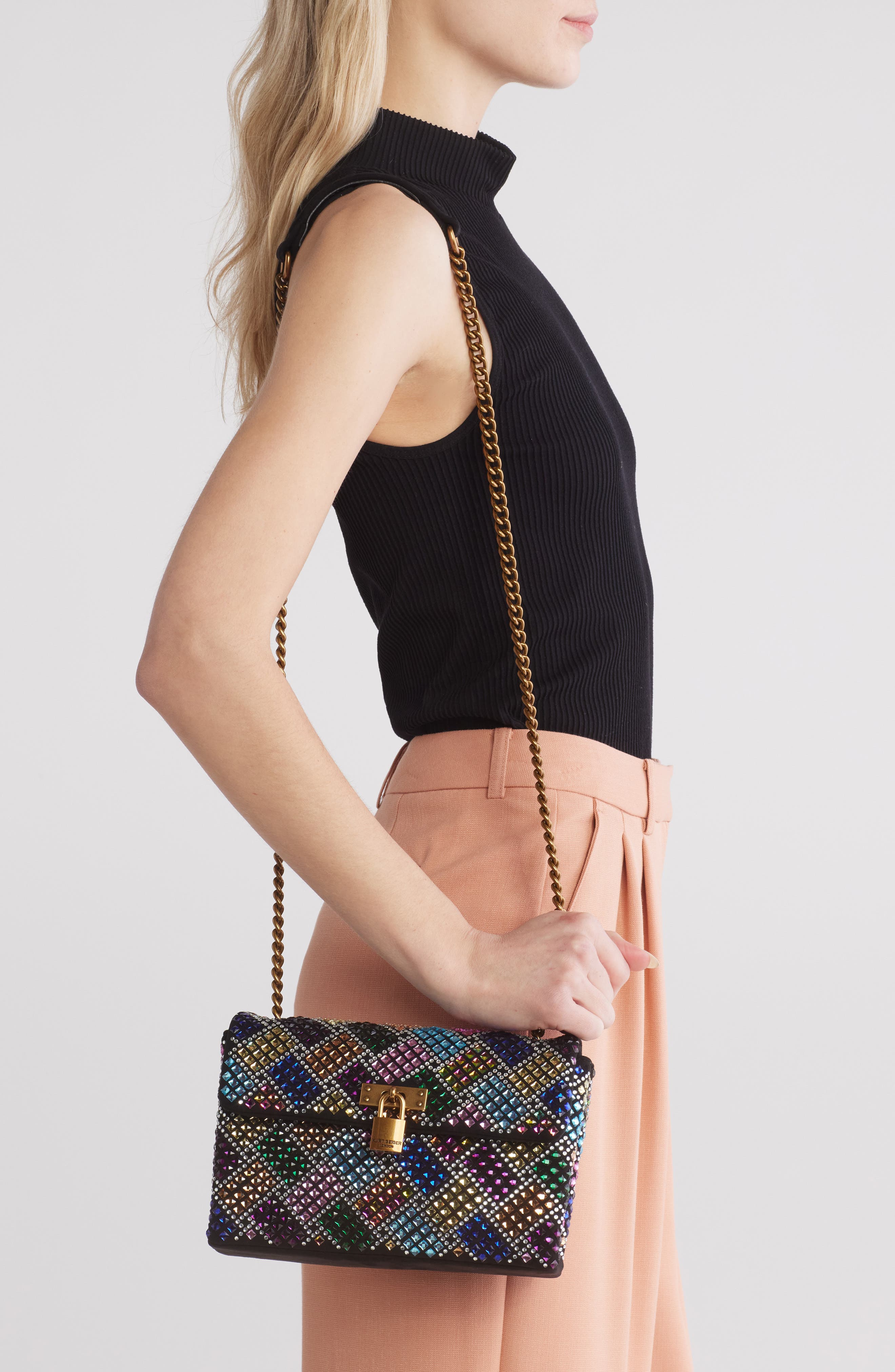 Kurt Geiger London Mini Brixton Crystal Shoulder Bag, Alternate, color, Mult/Other