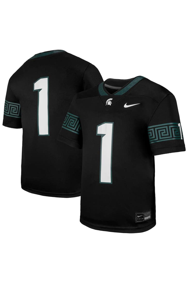 Youth Nike #1 Black Michigan State Spartans  Untouchable Replica Game Jersey, Alternate, color, Black