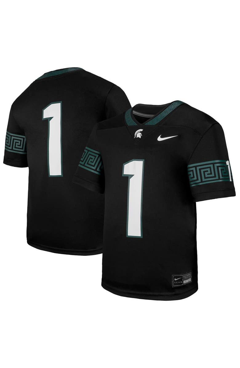 Nike Youth Nike #1 Black Michigan State Spartans Untouchable Replica Game Jersey, Alternate, color, Black
