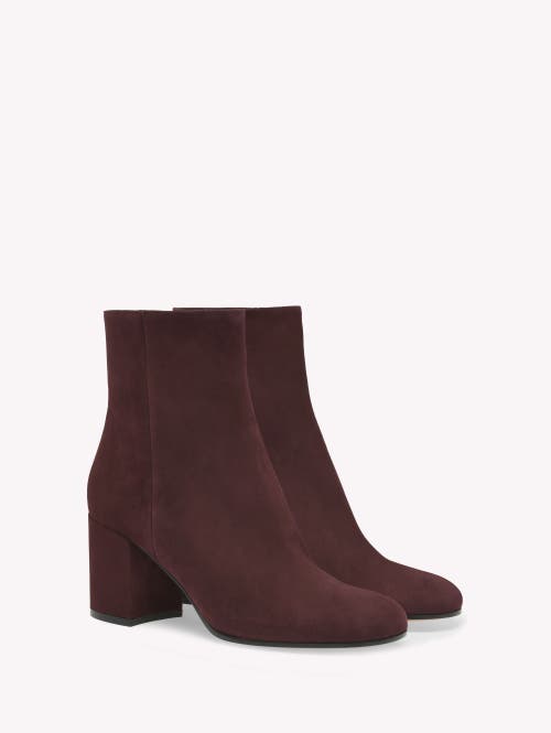 Gianvito Rossi Joelle Suede Block-heel Booties In Red