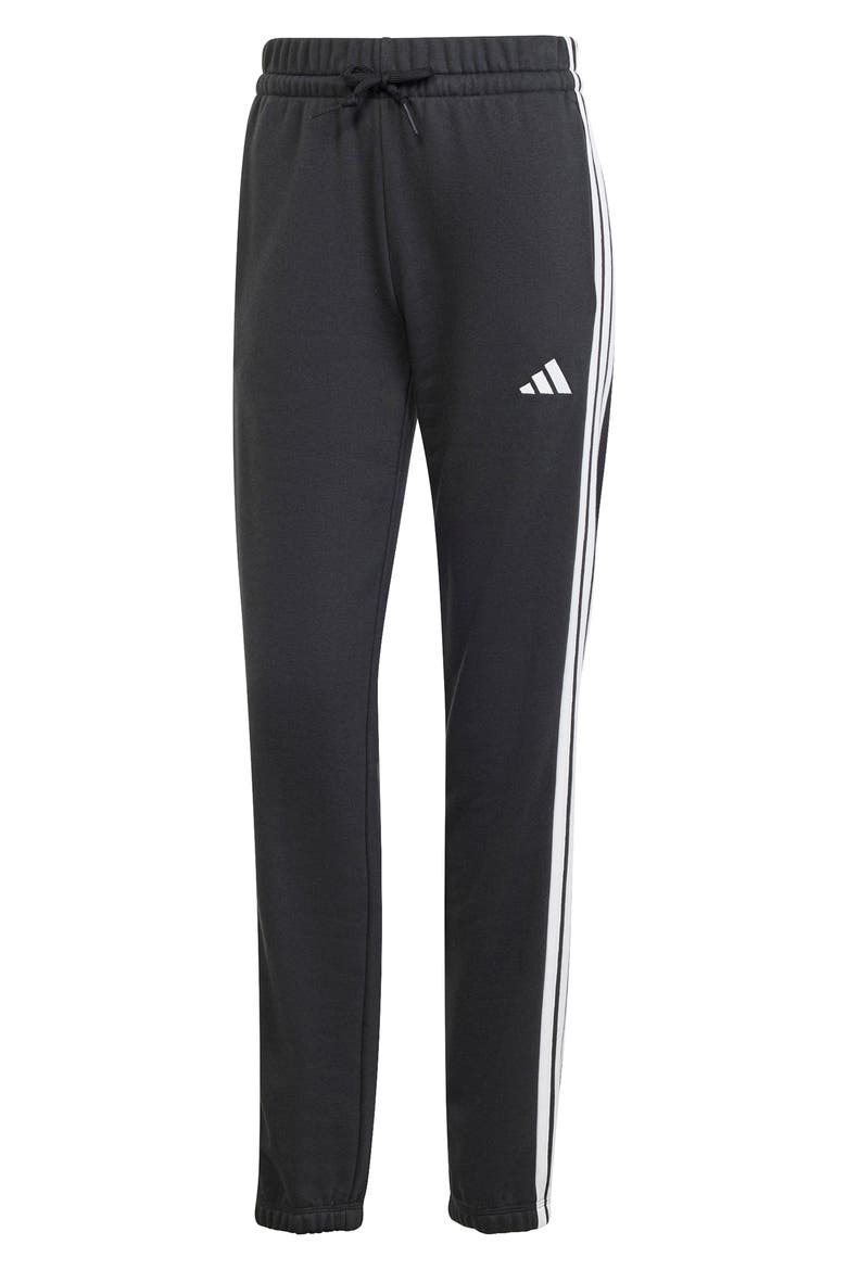 3-Stripes French Terry Joggers, Alternate, color, BLACK/ WHITE