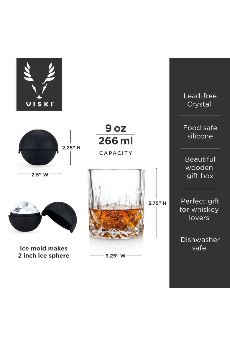 Admiral 8-Piece Crystal Tumbler & Ice Sphere Box Set, Alternate, color, Clear