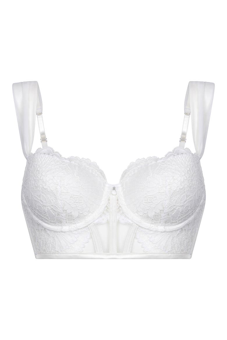 Whitney Padded Underwire Longline Bra, Alternate, color, SNOW WHITE