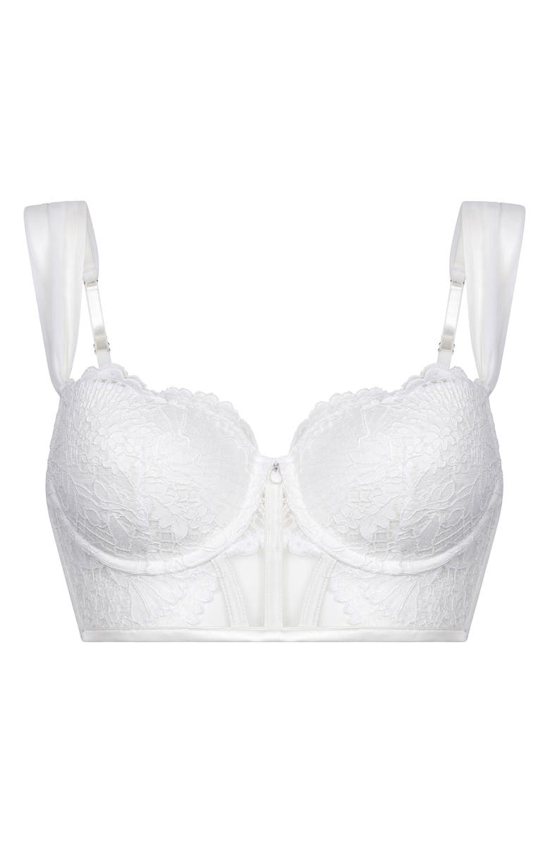 Hunkemöller Whitney Padded Underwire Longline Bra, Alternate, color, Snow White