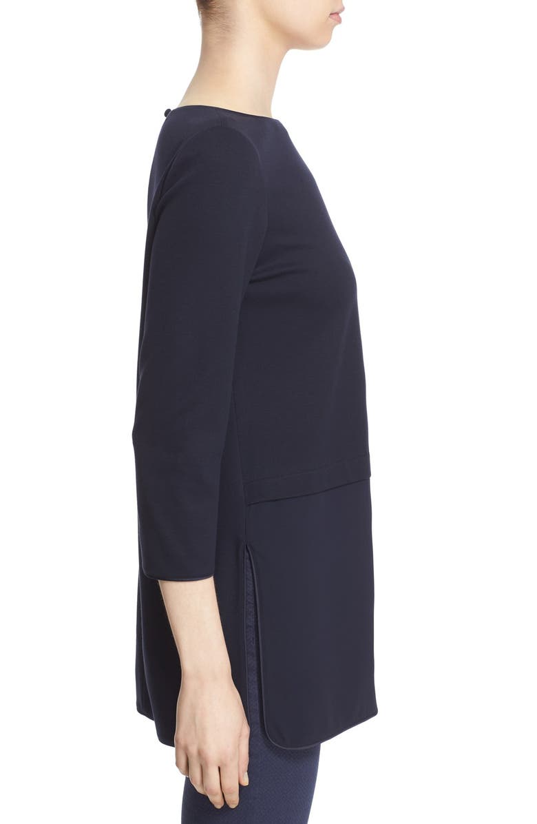 Lafayette 148 New York 'Glenda' Mixed Media Blouse, Alternate, color,