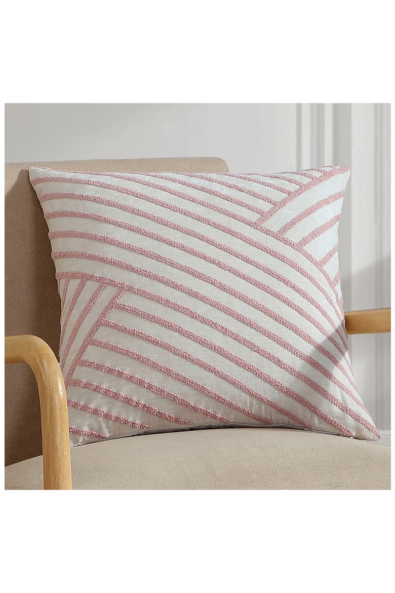 Asymmetrical Stripe Bouclé Accent Pillow, Alternate, color, SEPIA-ROSE