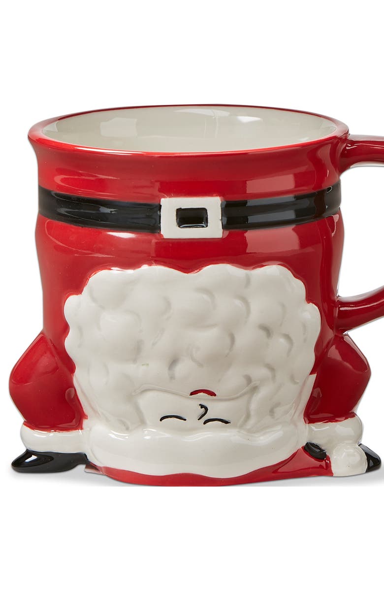 tag Hand Stand Santa Mug - Ceramic Christmas Drinkware Red, Alternate, color, Red