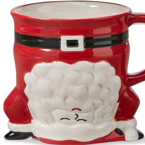 Tag Hand Stand Santa Mug In Red