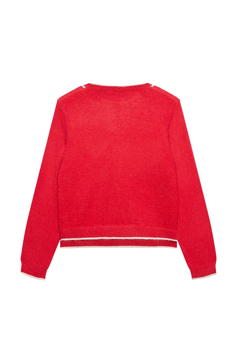 MINT VELVET Layered Tipped Knit Cardigan, Alternate, color, Red