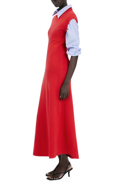 Mock Neck Midi Sweater Dress